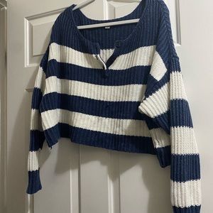 American Eagle Striped Oversized Sweater